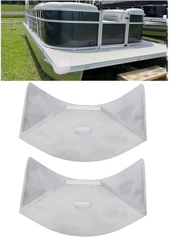 2Pcs Pontoon Boat Corner Caps, 90 Rounded Aluminum Deck Corner Protection, Height: 2-1/2in to 2-5/8in, Top Diagonal Length: 4-1/16in to 4-3/16in, for Boat in Saudi Arabia