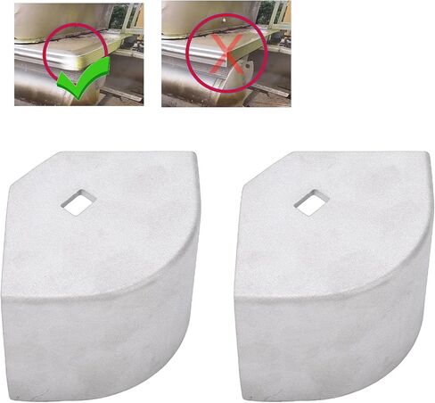 2Pcs Pontoon Boat Corner Caps, 90 Rounded Aluminum Deck Corner Protection, Height: 2-1/2in to 2-5/8in, Top Diagonal Length: 4-1/16in to 4-3/16in, for Boat in Saudi Arabia