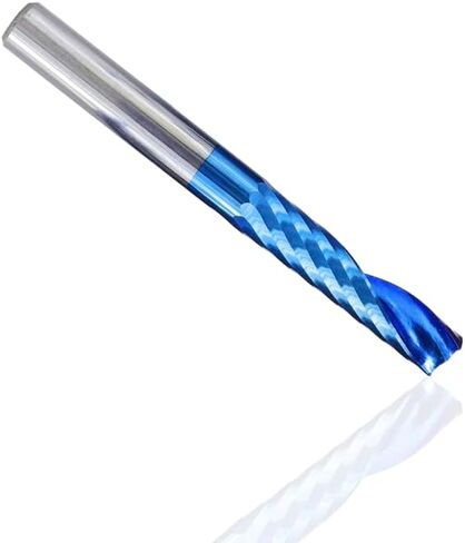 1pcs O Flute Carbide End Mill 4mm 6mm Shank Blue Coating CNC Router Bit Single Flute Spiral End Mill Cutting Engraving Bits Milling Cutter(4x22x45L) in Saudi Arabia