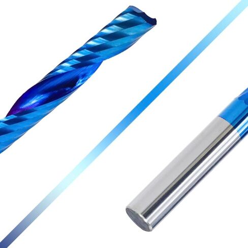 1pcs O Flute Carbide End Mill 4mm 6mm Shank Blue Coating CNC Router Bit Single Flute Spiral End Mill Cutting Engraving Bits Milling Cutter(4x22x45L) in Saudi Arabia