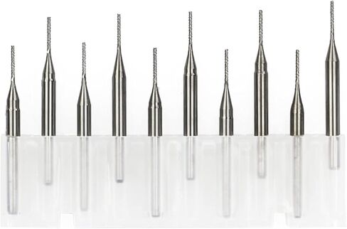10pcs Carbide End Mill Engraving Milling Cutter Milling Cutter Set 0.8-1.3.175mm Corn Engraving Cutter 3.175mm Shank CNC Router Bit End Mill for PCB Machine(10pcs 1.0mm) in Saudi Arabia