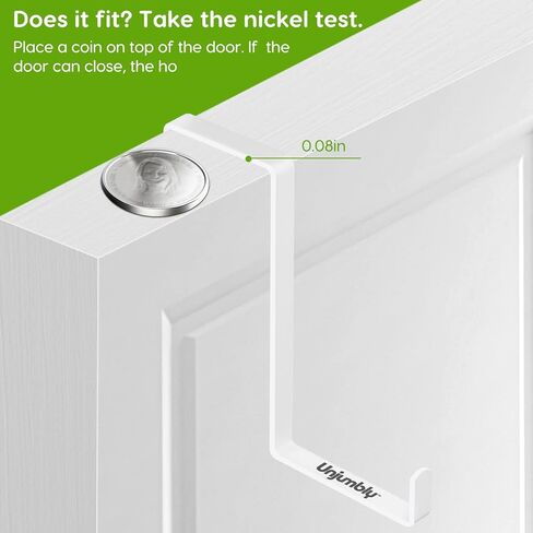 4 عبوات من خطافات الباب Unjumbly - عرض الباب المناسب بين 1 3/8 بوصة و1 3/4 بوصة، شماعات أبواب قابلة للعكس لتعليق الملابس والمناشف والمعاطف والمزيد (أبيض) in Kuwait
