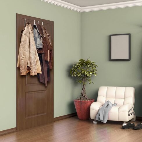 4 عبوات من خطافات الباب Unjumbly - عرض الباب المناسب بين 1 3/8 بوصة و1 3/4 بوصة، شماعات أبواب قابلة للعكس لتعليق الملابس والمناشف والمعاطف والمزيد (أبيض) in Kuwait