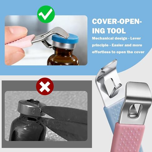 4 قطع فتاحة قارورة، أداة فك قارورة، فتاحة زجاجات الدواء، مع غطاء حماية من السيليكون غير القابل للانزلاق، مناسبة لفتح أغطية زجاجات السوائل عن طريق الفم، مناسبة للممرضات والصيدليات والعائلات. in Kuwait