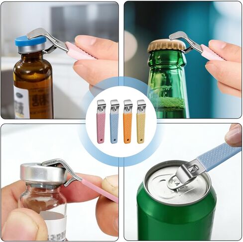 4 قطع فتاحة قارورة، أداة فك قارورة، فتاحة زجاجات الدواء، مع غطاء حماية من السيليكون غير القابل للانزلاق، مناسبة لفتح أغطية زجاجات السوائل عن طريق الفم، مناسبة للممرضات والصيدليات والعائلات. in Kuwait
