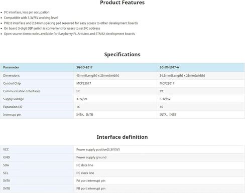 لوحة توسيع MCP23017 IO، واجهة I2C 16 وحدة توسيع GPIO لـ Raspberry Pi Arduino STM32، مع رمز تجريبي in Kuwait