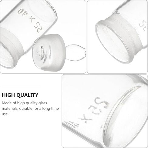 SEWACC 2Pcs Glass Weighing Bottles Low Flat Form 25 X 40Mm Laboratory Glass Specific Gravity Weighing Bottles for Precise Scientific Measurement in Saudi Arabia