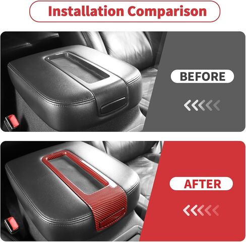 مسند ذراع تخزين بغطاء علوي لوحدة التحكم المركزية من Linskip متوافق مع 2007-2013 Chevy Avalanche Tahoe Suburban Silverado & GMC Yukon Sierra 1500 2500HD 3500HD، ملحقات داخلية من ألياف الكربون باللون الأسود in Saudi Arabia