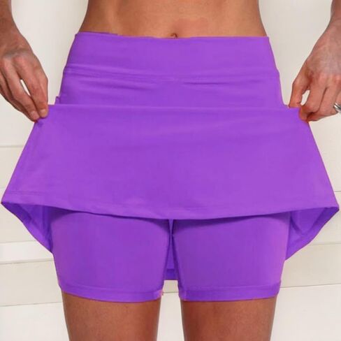 Womens Tennis Skirt High Waist Skort A-Line with Pocketed Activewear Dress in Saudi Arabia