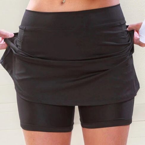 Womens Tennis Skirt High Waist Skort A-Line with Pocketed Activewear Dress in Saudi Arabia