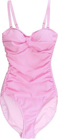 RuffleButts UPF50+ Women's Family Matching Seersucker Convertible Bandeau One Piece Swimsuit in Saudi Arabia