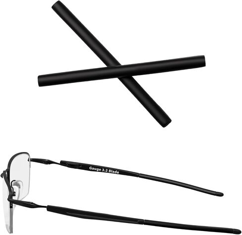 غطاء أذن مطاطي بديل لإطار النظارات Oakley Gauge 3.2 OX5128، أكمام أذن سوداء in Kuwait