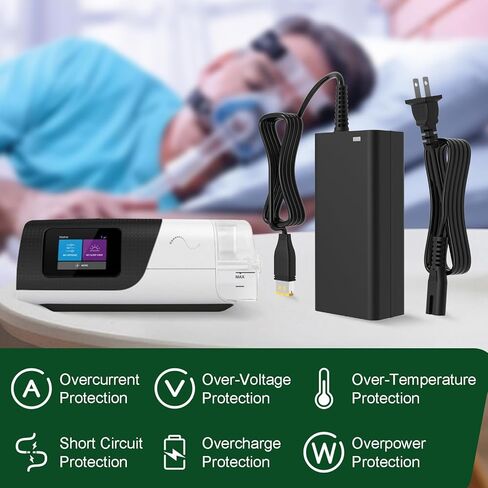 استبدال محول التيار المتردد 24 فولت 65 وات لمصدر الطاقة ResMed AirSense 11 المتوافق مع جميع أجهزة ResMed AirSense 11 CPAP (AutoSet/Elite)، يتضمن سلك طاقة CPAP | لوازم ResMed AirSense 11 in Saudi Arabia