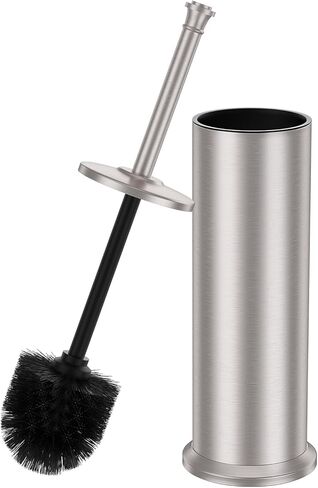 فرشاة وحامل مرحاض من النيكل، فرشاة مرحاض ذات مقبض طويل للغاية للحمام، فرشاة وعاء المرحاض شديدة التحمل من الفولاذ المقاوم للصدأ، وعاء داخلي قابل للإزالة، فرشاة ذات شعيرات كثيفة للتنظيف العميق - موفرة للمساحة in Kuwait
