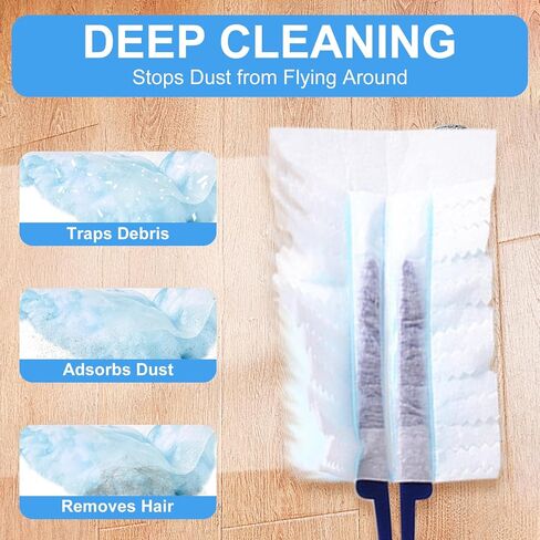 Duster Refills,Disposable dusting Brush Set Compatible with Swiffer Duster Refills for Furniture,Ceiling Fans, Electronics (Blue, 40 PCS) in Saudi Arabia