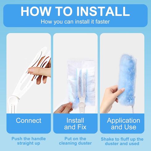 Duster Refills,Disposable dusting Brush Set Compatible with Swiffer Duster Refills for Furniture,Ceiling Fans, Electronics (Blue, 40 PCS) in Saudi Arabia