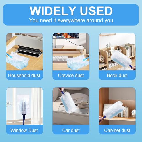 Duster Refills,Disposable dusting Brush Set Compatible with Swiffer Duster Refills for Furniture,Ceiling Fans, Electronics (Blue, 40 PCS) in Saudi Arabia