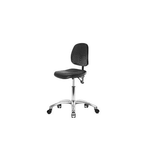Thomas ECOM PDHCH-MB-CR-T0-A1-CC Polyurethane Desk Height Chair with Chrome Base Without Tilt, Medium Back, Adjustable Arm, Chrome Casters in Saudi Arabia