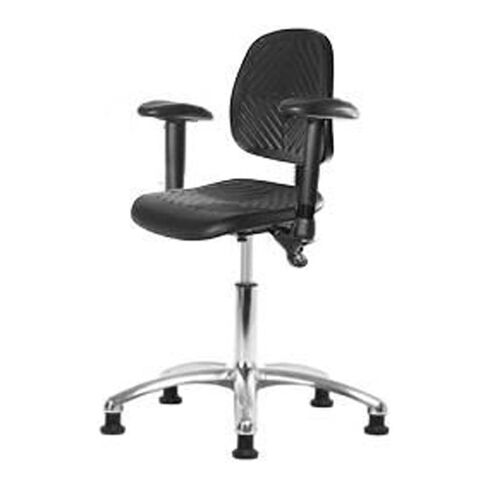 Thomas ECOM PDHCH-MB-CR-T1-A1-RG كرسي ارتفاع مكتب من البولي يوريثين مع قاعدة من الكروم مع إمالة، ظهر متوسط، ذراع قابل للتعديل، ينزلق in Kuwait