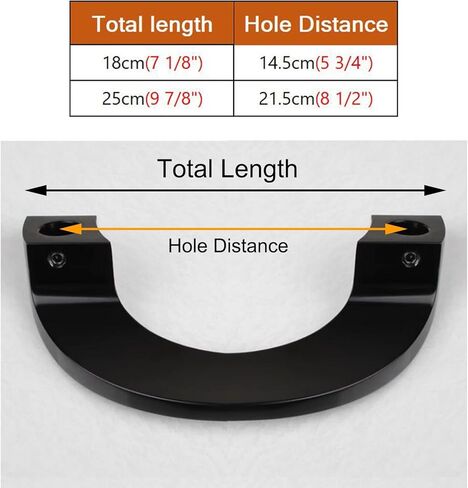 الألومنيوم دفع سحب مقبض الباب الثقيلة الحظيرة مقبض سحب الباب مع تركيب أجزاء الزجاج التجاري تسحب للمنزل مكتب مخزن باب دخول أسود 18 سم (7 1/8 ") * 14.5 سم in Kuwait