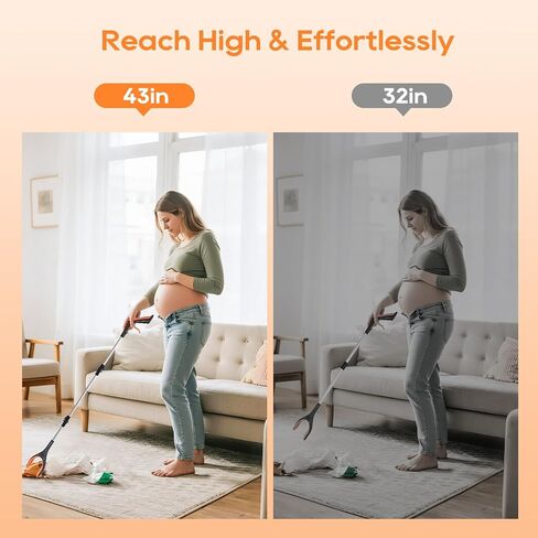 2-Pack 43" Extra Long Heavy Duty Grabber Reacher Tool, Foldable with 360° Rotating Jaw, Magnetic Tip, Ergonomic Grip, Wide Claw for Trash Pickup, Gardening & Reaching High Shelves – Ideal for Seniors in Kuwait