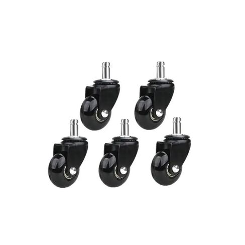 5-Pack 2-inch Black PU Transparent Swivel Spring casters Furniture Office Chair Strong Load-Bearing in Saudi Arabia