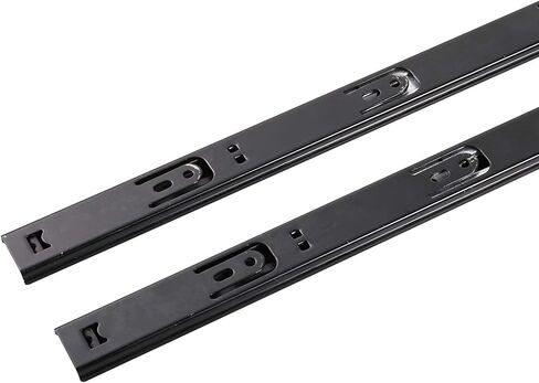 2 Sections Metal Drawer Slide Rail Tracks Ball Bearing Slides Side Mount Type (11 Inch, Black) in Kuwait