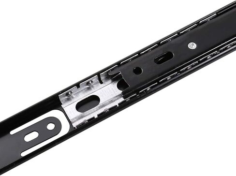 2 Sections Metal Drawer Slide Rail Tracks Ball Bearing Slides Side Mount Type (11 Inch, Black) in Kuwait
