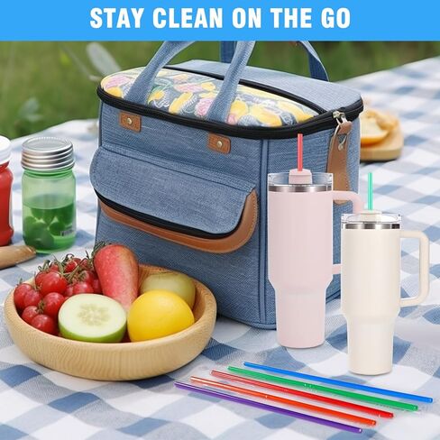 [100 قطعة] شفاطات للاستعمال مرة واحدة لكوب بسعة 40 أونصة - شفاطات بلاستيكية ملونة بطول 30.48 سم وقطر 0.24 بوصة لكوب ستانلي بوزن 40 أونصة و30 أونصة، شفاطات شرب طويلة جدًا ملفوفة بشكل فردي للزجاجة الكبيرة in Kuwait