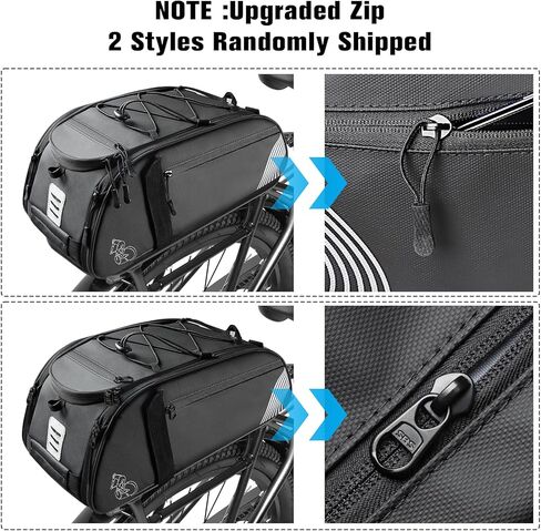 Rear Bike Rack Bag, 13.5L Waterproof Bicycle Ebike Saddle Bag Bicycle Trunk Pannier Rear Seat Bag with Reflector, Cycling Bike Carrier Backseat Storage Luggage for Commuter Travel in Saudi Arabia