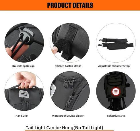 Rear Bike Rack Bag, 13.5L Waterproof Bicycle Ebike Saddle Bag Bicycle Trunk Pannier Rear Seat Bag with Reflector, Cycling Bike Carrier Backseat Storage Luggage for Commuter Travel in Saudi Arabia