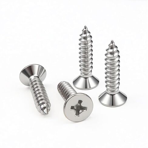 #8x3/4 "مسامير الخشب 100 قطعة رأس مسطح 304 الفولاذ المقاوم للصدأ سريع الذاتي التنصت على دريوال مسامير للأثاث النجارة in Kuwait