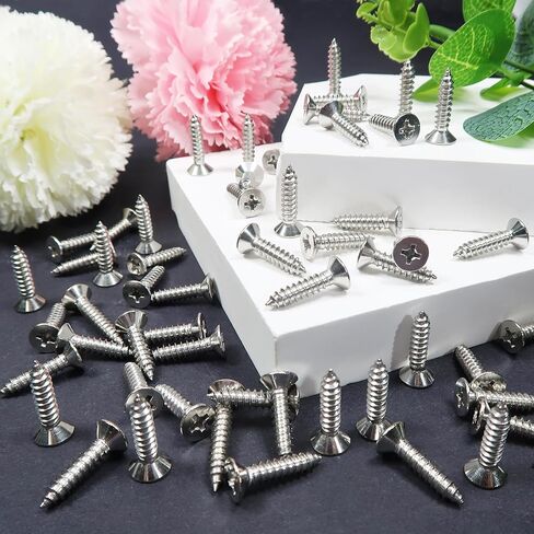 #8x3/4 "مسامير الخشب 100 قطعة رأس مسطح 304 الفولاذ المقاوم للصدأ سريع الذاتي التنصت على دريوال مسامير للأثاث النجارة in Kuwait