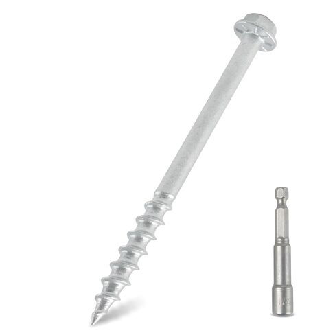 #10 × 2-1/2 بوصة براغي موصل SD، براغي تعليق الرافعة 1/4 بوصة رأس سداسية بقطر 0.380 بوصة، مجلفنة ميكانيكيًا، للبناء، وتحسين المنزل (500 قطعة) in Kuwait