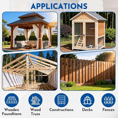 #10 × 2-1/2 بوصة براغي موصل SD، براغي تعليق الرافعة 1/4 بوصة رأس سداسية بقطر 0.380 بوصة، مجلفنة ميكانيكيًا، للبناء، وتحسين المنزل (500 قطعة) in Kuwait