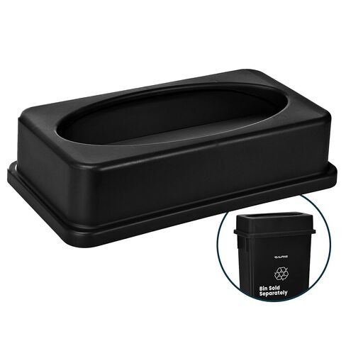 Alpine Industries Slim Trash Can Lid - Compact Garbage Bin Cover - Durable Slender Varied Plastic Top Minimize Odors and Keep Litter Inside and Unseen - Drop Shot Lid - Black in Saudi Arabia