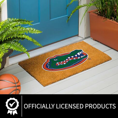 Team Sports America NCAA University of Florida Natural Coir Doormat | Official Full Color Team Logo | 28 x 16 Inches | Non Slip Back | Front Door Welcome Floor Mats | Indoor Outdoor Entrance Rug in Saudi Arabia