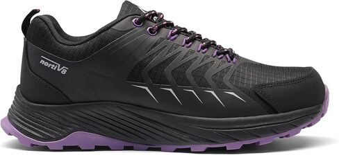 NORTIV 8 Women's Waterproof Hiking Shoes Lightweight Low-Top Trekking Trail Walking Shoes Outdoor Sneakers Black Purple 8.5 M US SNHS223W in Saudi Arabia
