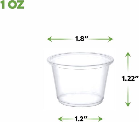 GUSTO 1 oz Jello Shot Cups [250 Count] Small Disposable Plastic Cups for Condiments, Sauces, Dressings, Samples & Tastings – Durable, Stackable (Formerly Comfy Package) in Saudi Arabia