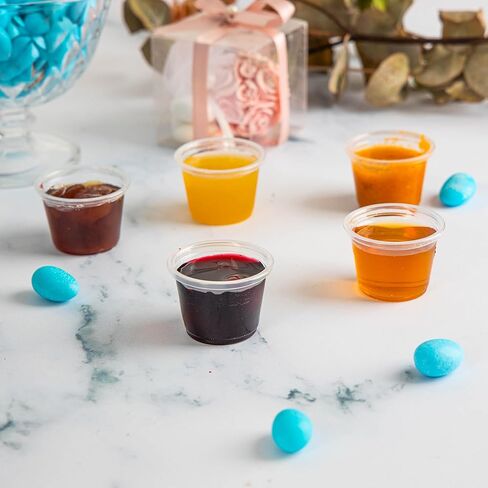 GUSTO 1 oz Jello Shot Cups [250 Count] Small Disposable Plastic Cups for Condiments, Sauces, Dressings, Samples & Tastings – Durable, Stackable (Formerly Comfy Package) in Saudi Arabia