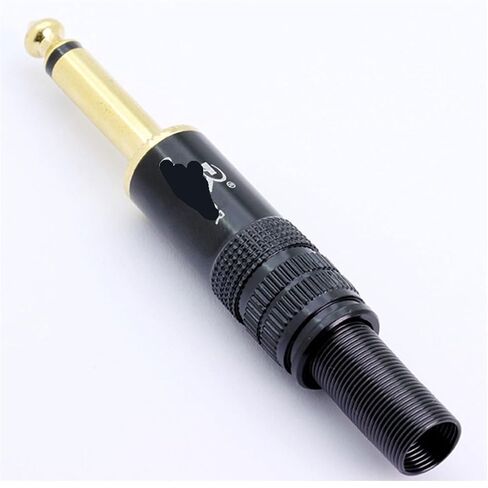 2PCS 6.35MM Audio and Video Plug Connector 12x1 6.3 Audio Jack Mono Black Electrophoresis Plug Microphone Connector in Saudi Arabia