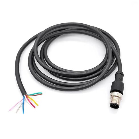 Sensor Connector Line M12 Male Female Angle Straight 4 5 8Pin +2m PVC 1Pcs(Straight Male 8p) in Saudi Arabia