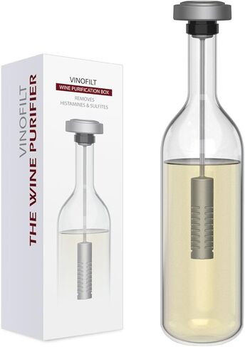 Wine Wand Filter Sulfite Purifier: Wine Filters Remover Histamines Sulfite - Alleviates Headaches Prevent Wine Sensitivities With Contains 4 Filter Boxes (Silver) in Saudi Arabia