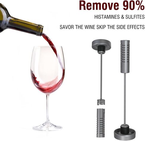Wine Wand Filter Sulfite Purifier: Wine Filters Remover Histamines Sulfite - Alleviates Headaches Prevent Wine Sensitivities With Contains 4 Filter Boxes (Silver) in Saudi Arabia