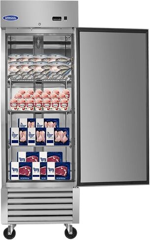 27"W Commercial Reach-In Upright Freezer, Stainless Steel Freezer, LED Light, Automatic defrost, Digital Temperature Control, Low Noise & Energy Saving 23 Cu.ft Freezer for Restaurant, Bar, Shop in Saudi Arabia
