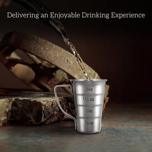 4 قطع من أدوات الركض المتدرجة بمقبض، 2 أونصة من أدوات الكوكتيل للسقاية، 304 أكواب قياس المشروبات الكحولية من الفولاذ المقاوم للصدأ، كوب قياس الجرعات لمستلزمات البار والمطاعم، آمن للاستخدام في غسالة الأطباق، فضي in Kuwait