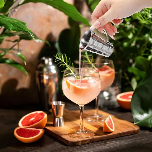 4 قطع من أدوات الركض المتدرجة بمقبض، 2 أونصة من أدوات الكوكتيل للسقاية، 304 أكواب قياس المشروبات الكحولية من الفولاذ المقاوم للصدأ، كوب قياس الجرعات لمستلزمات البار والمطاعم، آمن للاستخدام في غسالة الأطباق، فضي in Kuwait