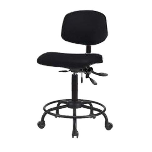Thomas ECOM VMBCH-RT-T0-A1-RC-c8569 Burgundy Vinyl Medium Bench Height Chair with Round Tube Base and Without Tilt, Adjustable Arm, Casters in Saudi Arabia