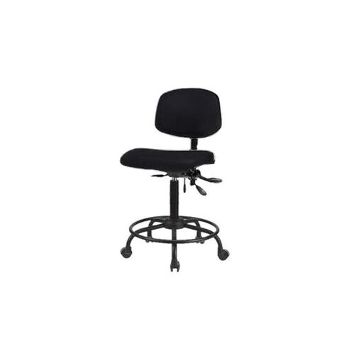 Thomas ECOM VMBCH-RT-T0-A1-RC-c8540 كرسي فينيل أسود متوسط ​​الارتفاع مع قاعدة أنبوبية مستديرة وبدون إمالة، ذراع قابل للتعديل، عجلات in Saudi Arabia