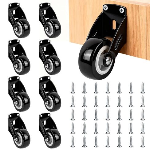 8 Pcs Small Gate Wheel 2 Inch Wooden Gate Wheel, Anti-Sag Door Bottom Support Wheels with Mounting Screws, Vertical/Bottom Mounting Furniture fix Rollers in Saudi Arabia